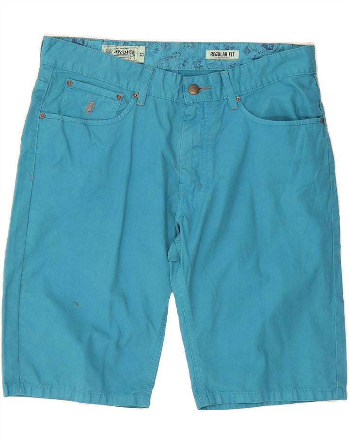 MARLBORO CLASSICS Mens Regular Fit Casual Shorts  W32 Medium  Blue Cotton Vintage Marlboro Classics and Second-Hand Marlboro Classics from Messina Hembry 