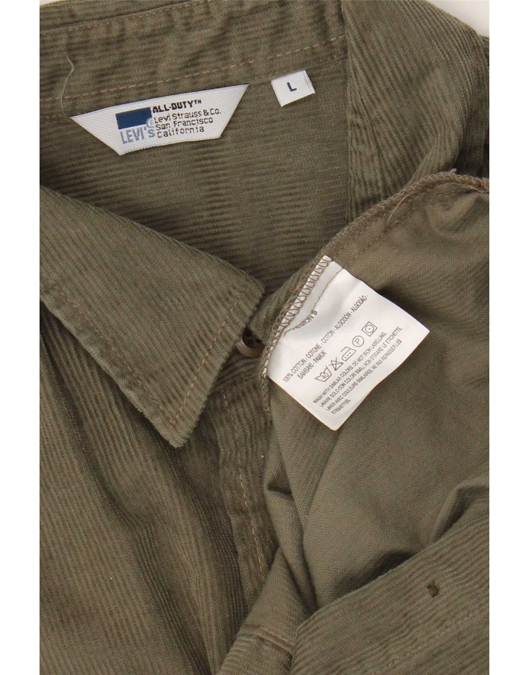 Męska koszula sztruksowa Levi's, duża, bawełniana w kolorze khaki