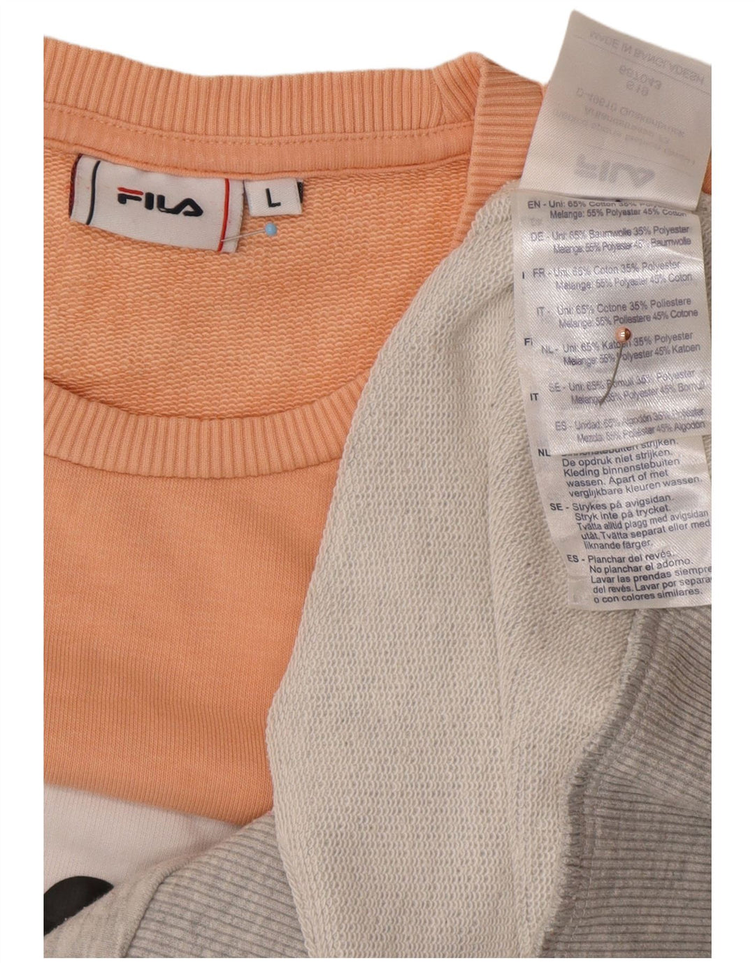 FILA Męska bluza z grafiką, duża, pomarańczowa, bawełniana z blokami kolorów