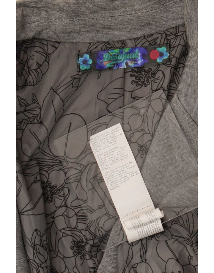 Damska marynarka Desigual zapinana na 1 guzik EU 44 XL Szara wiskoza w kwiaty
