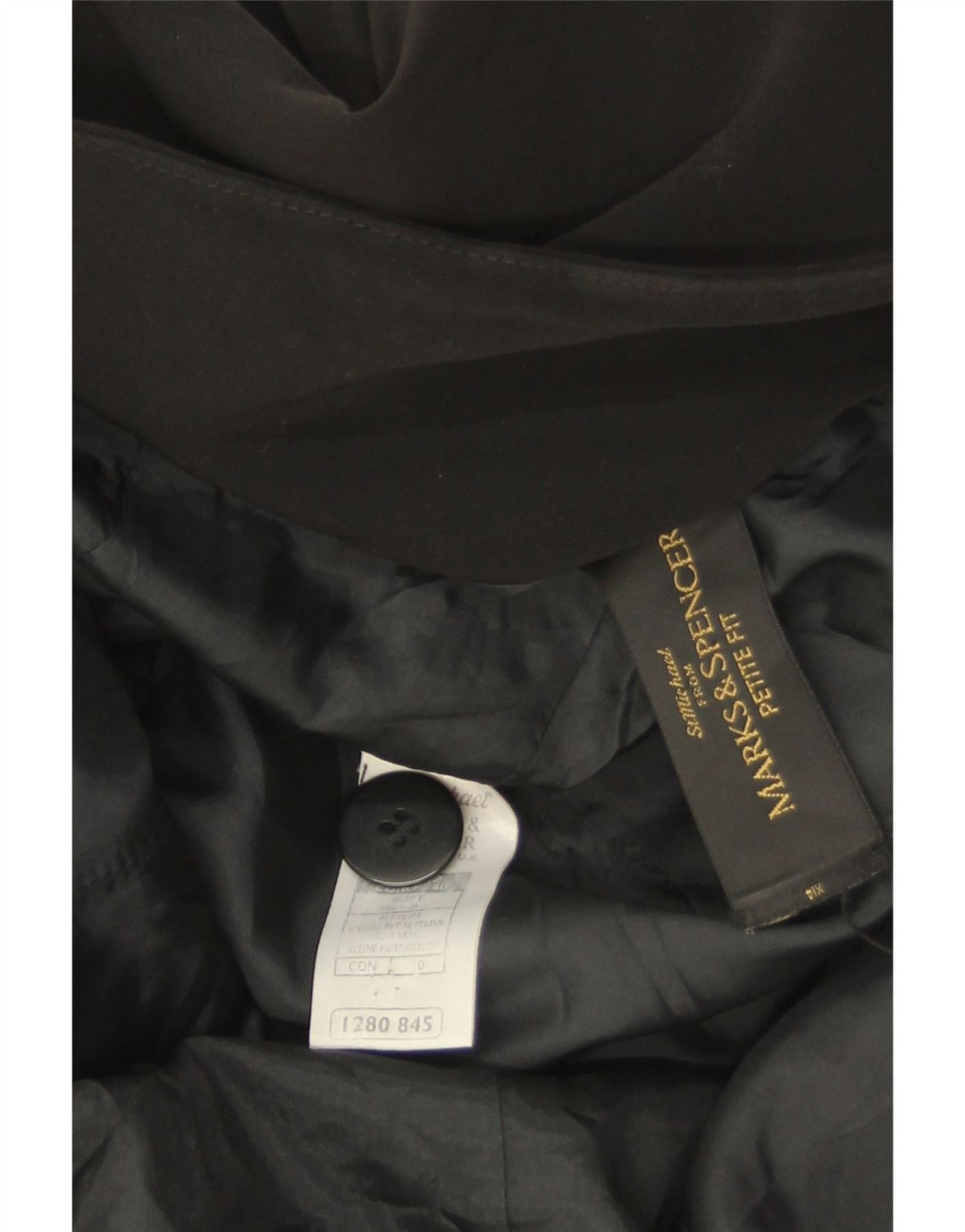 Marks & Spencer Damska marynarka Petite Longline marynarka UK 12, średnia czarna