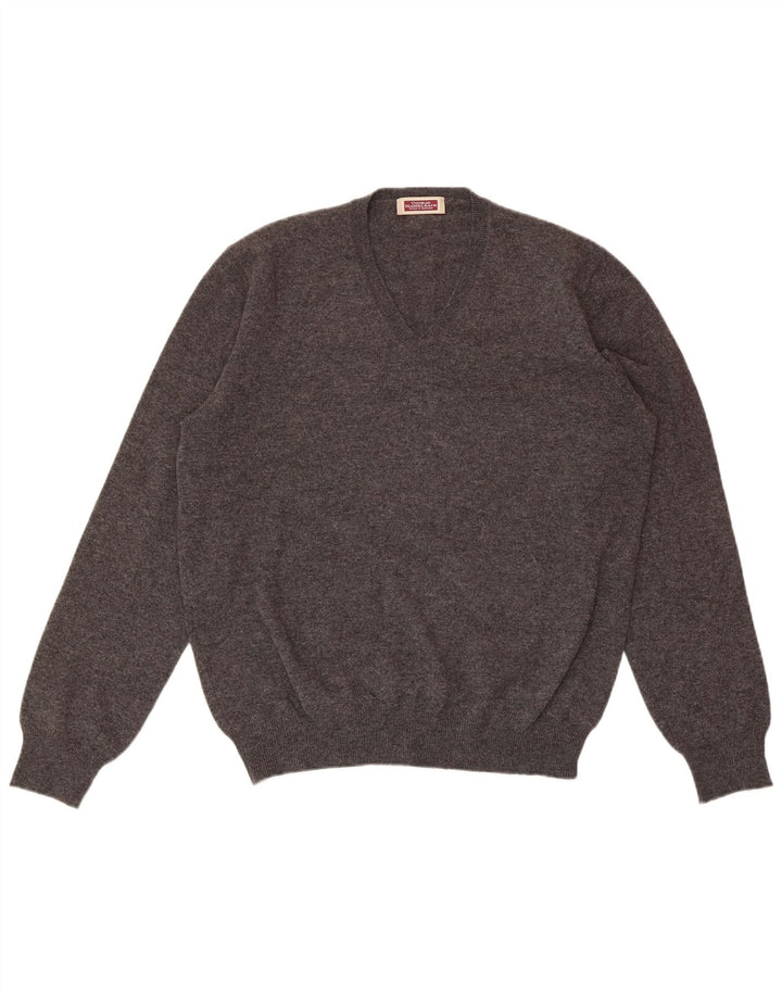 CONRAD HASSELBACH SHOES&GARMENT Męski sweter z dekoltem w kształcie litery V, średnioszary