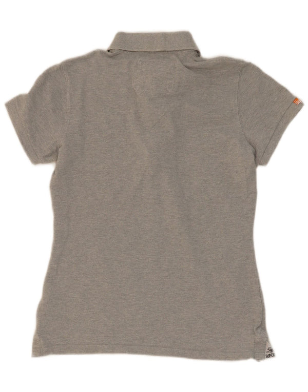 Damska koszulka polo Superdry Graphic UK 14, średnioszara, bawełniana