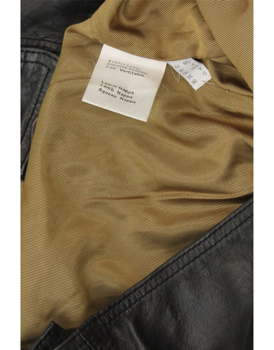 Vintage damska kurtka skórzana z paskiem w stylu motocyklowym UK 10, mała czarna skóra