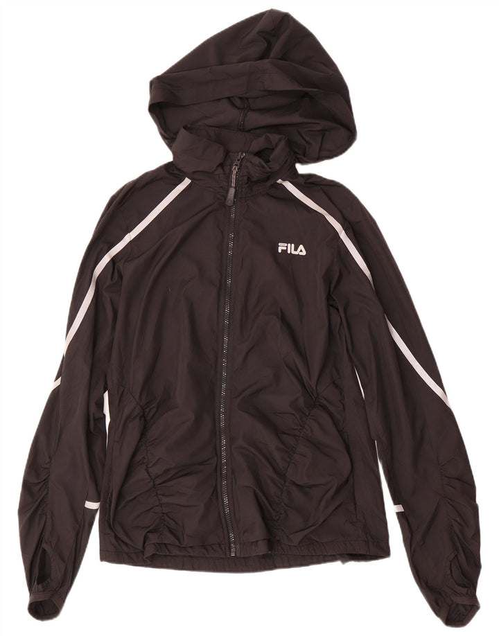 Damska kurtka dresowa z kapturem i kapturem FILA UK 14, średni czarny poliester
