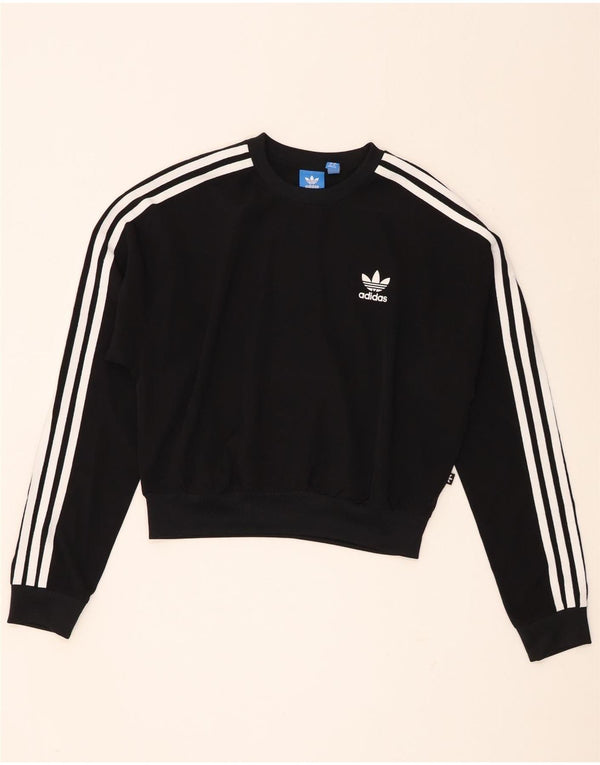 Damska bluza Adidas Crop Oversized Sweter UK 8 Mały czarny poliester