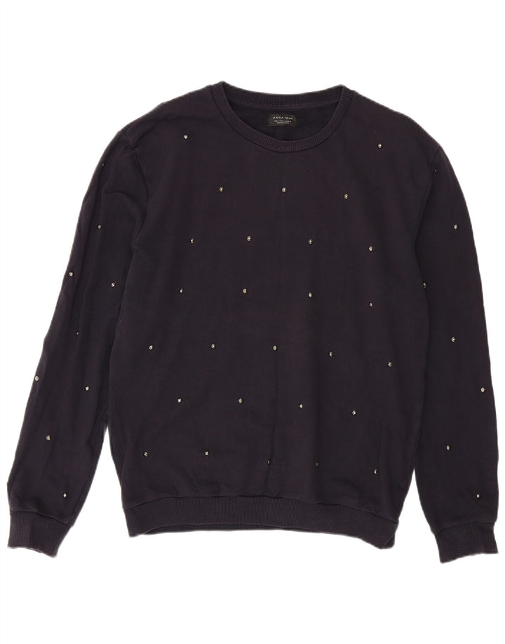 Bluza męska Zara, duża, bawełniana, granatowa