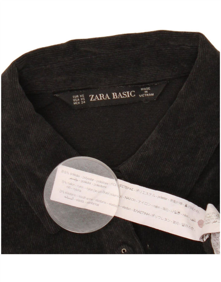 Damska koszula sztruksowa oversize Zara UK 6 XS, czarna, poliester