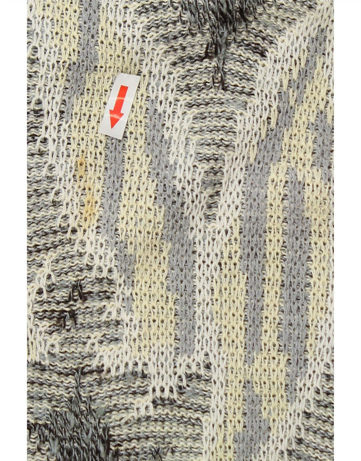 Męski sweter Monello z dekoltem w łódkę, duży, szary, bawełniany paisley