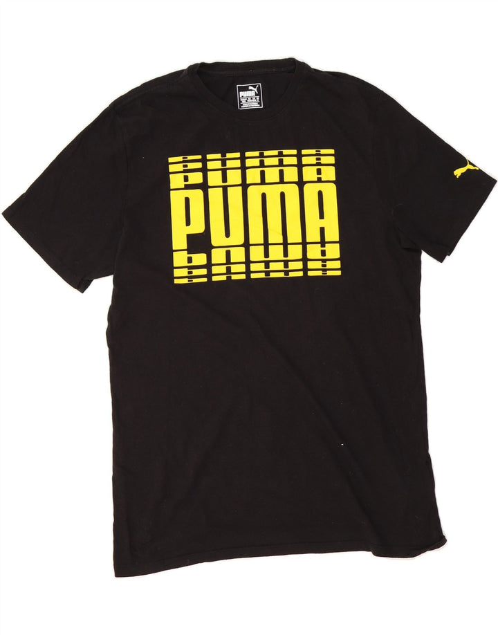 PUMA Mens Graphic T-Shirt Top Medium Black Cotton Vintage Puma and Second-Hand Puma from Messina Hembry 