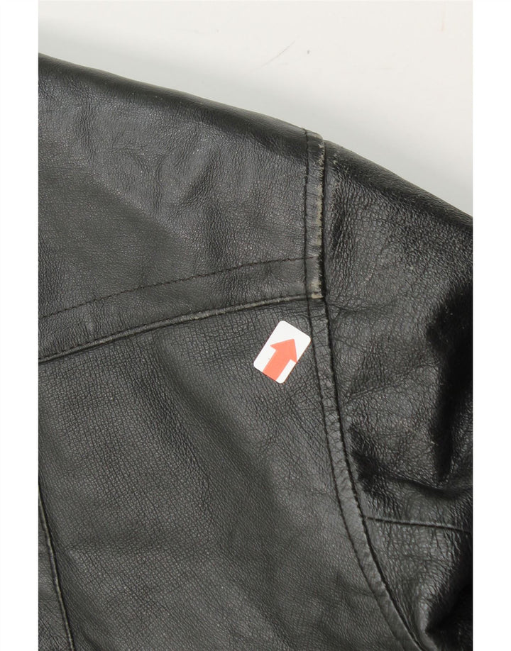 VINTAGE Womens Leather Jacket UK 12 Medium  Black Leather Vintage Vintage and Second-Hand Vintage from Messina Hembry 