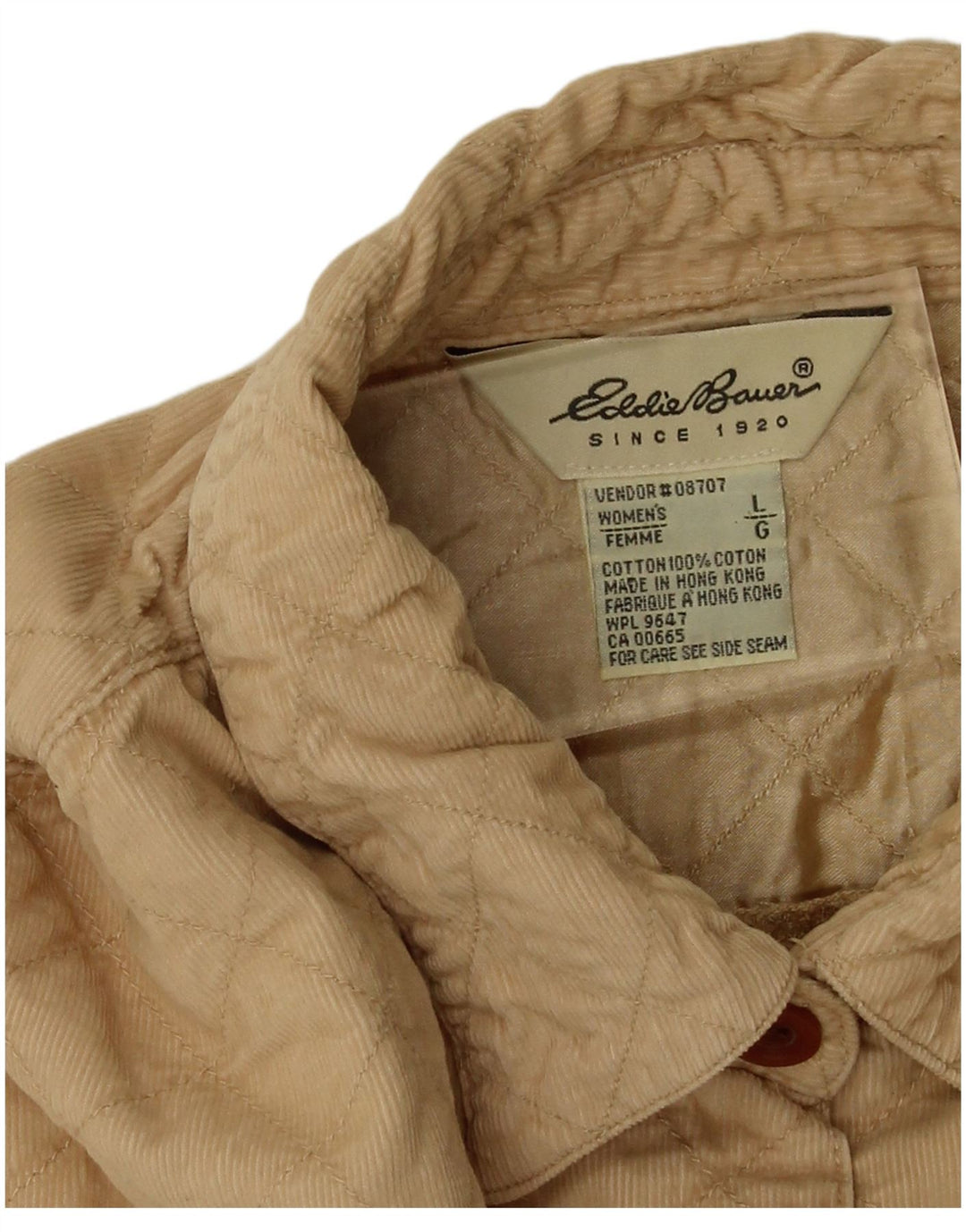 EDDIE BAUER Damska koszula oversize sztruksowa UK 16, duża, beżowa, bawełniana