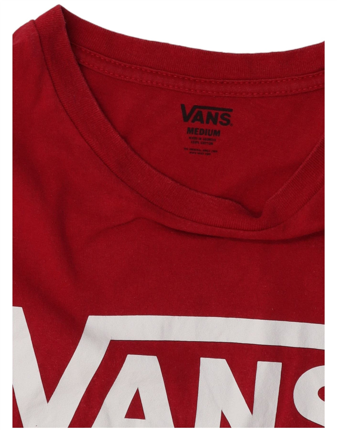 Męski T-shirt z grafiką VANS, bawełniany, średni czerwony