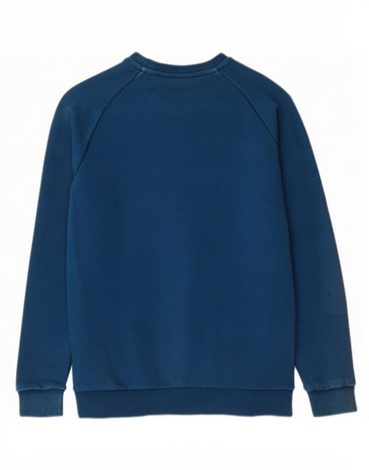 Męska bluza Adidas z grafiką, średnia niebieska, bawełniana