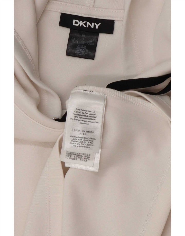 Damski sweter z kapturem Dkny, oversize, UK 16, duży, biały poliester