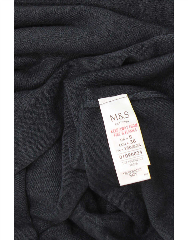 Marks & Spencer Damski sweter z okrągłym dekoltem, UK 8, mały, granatowy