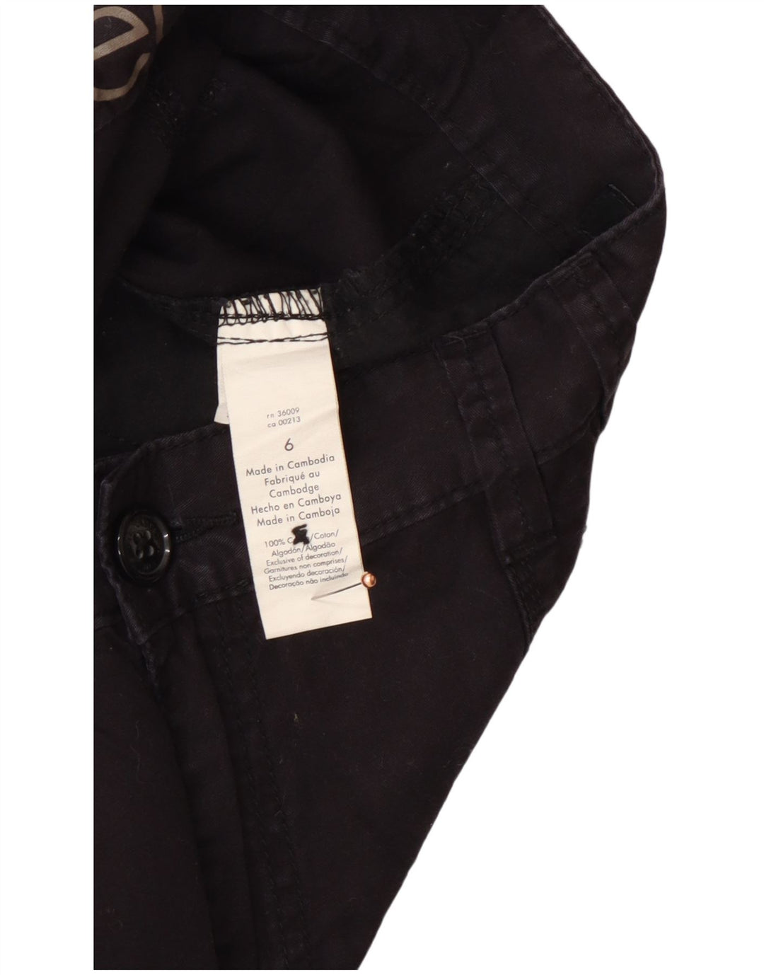 Damskie spodenki cargo CALVIN KLEIN US 6 Medium W30, czarne, bawełniane