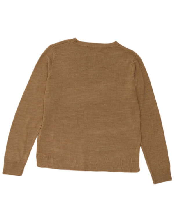 Marks & Spencer Damski sweter z dekoltem w łódkę, UK 12, średni beż, akryl