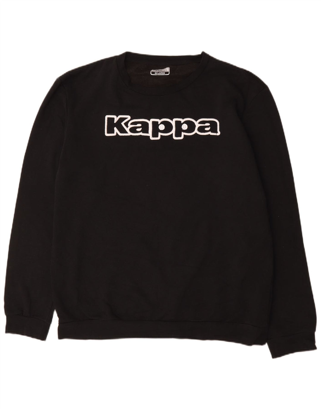Męska bluza z grafiką Kappa, sweter 2XL, czarna bawełna