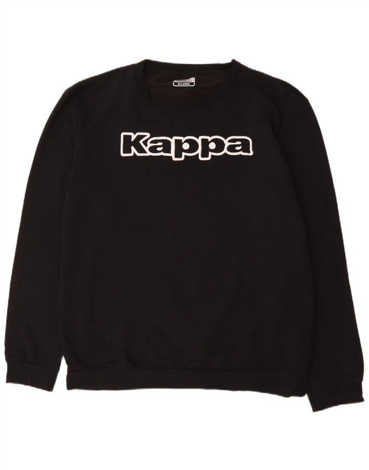 Męska bluza z grafiką Kappa, sweter 2XL, czarna bawełna