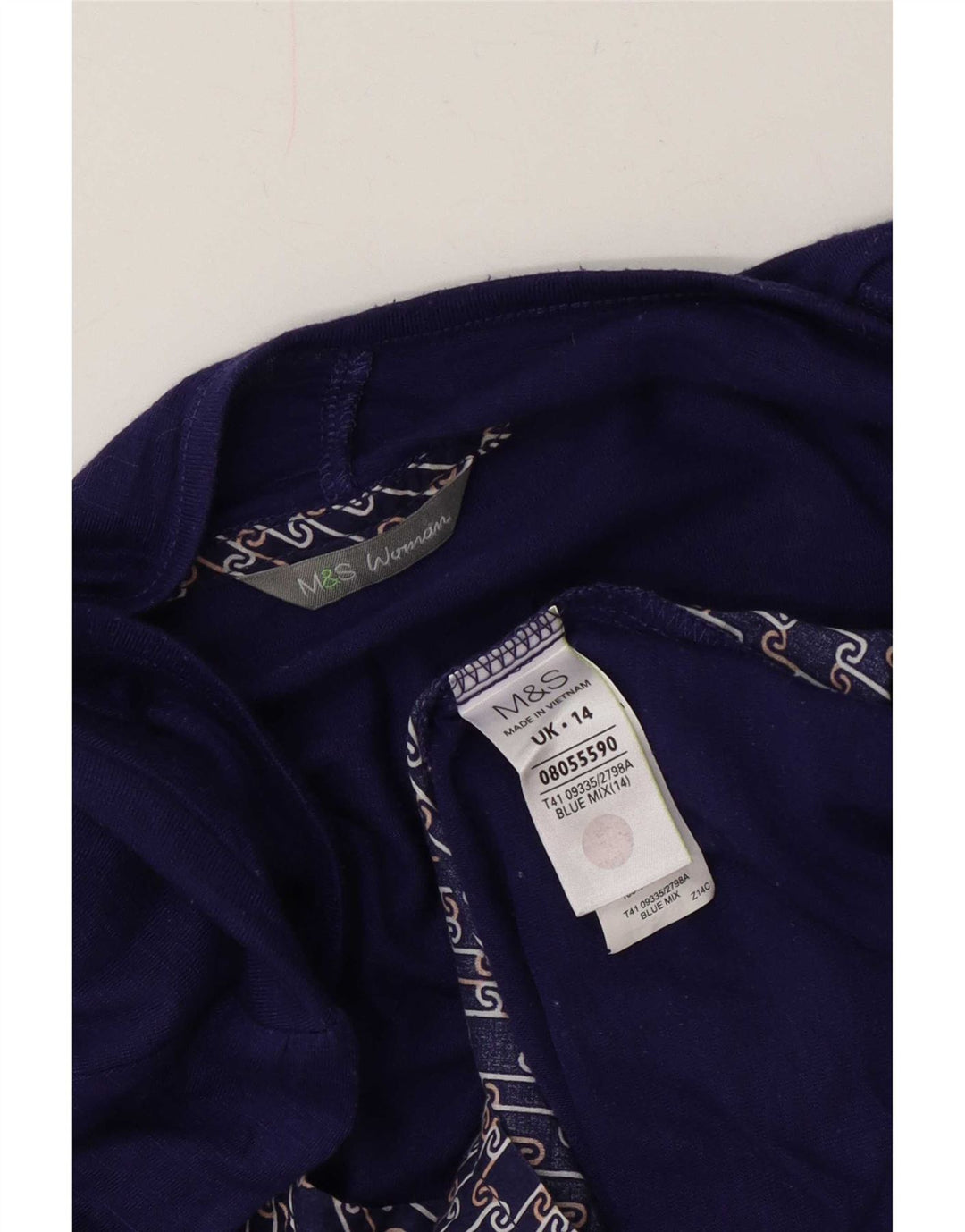 Marks & Spencer Damski sweter rozpinany UK 14, średni niebieski poliester