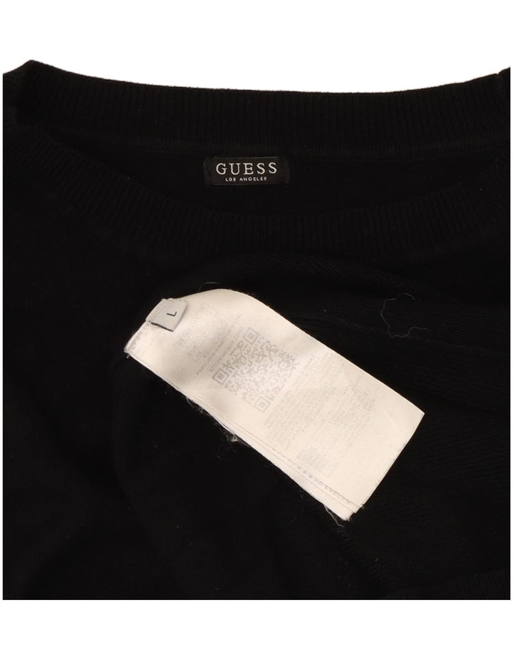 Sweter damski Guess z okrągłym dekoltem UK 12, średni czarny wiskoza