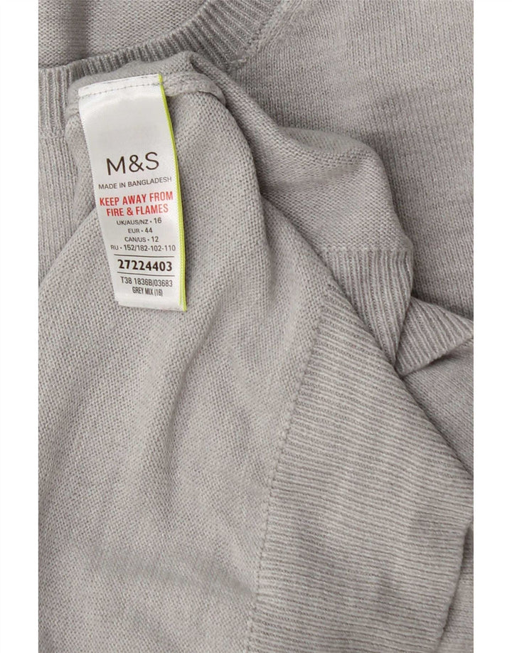Marks & Spencer Damski sweter z okrągłym dekoltem, UK 16, duży, szary
