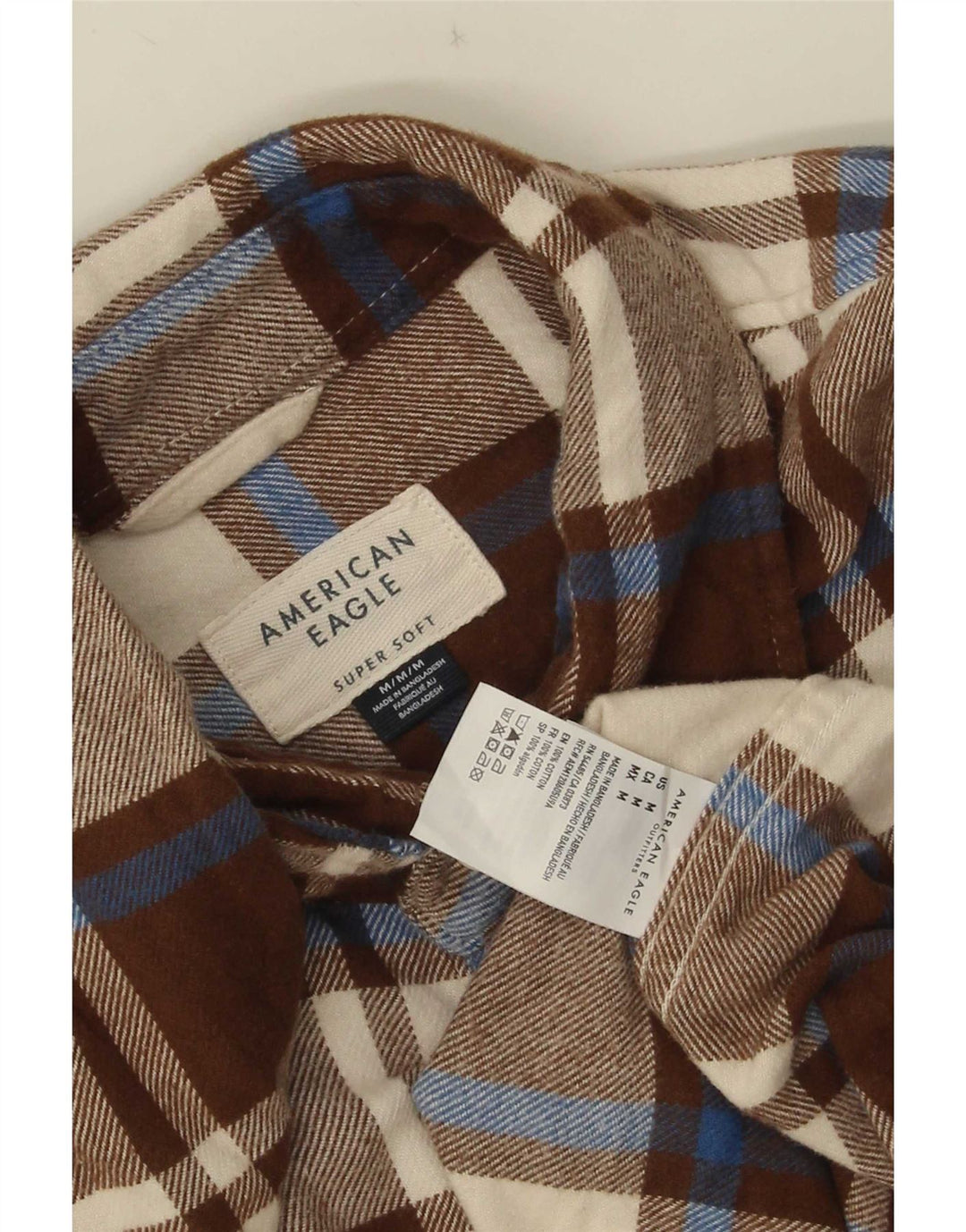 Koszula flanelowa męska American Eagle, bawełniana w brązową kratkę