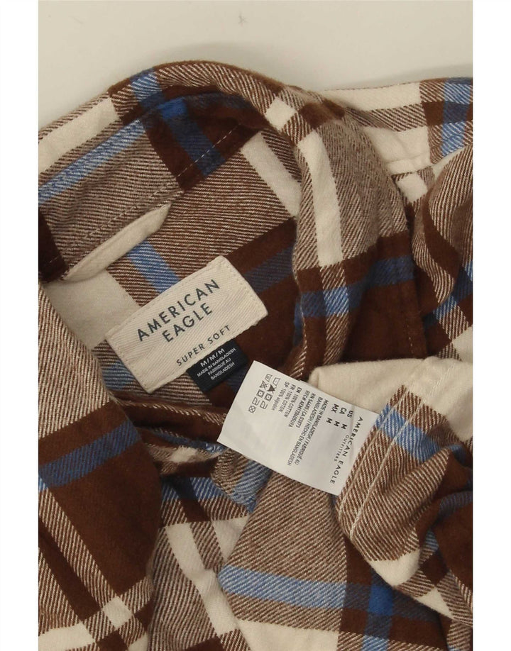 Koszula flanelowa męska American Eagle, bawełniana w brązową kratkę