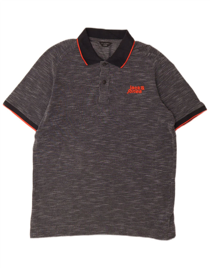 Męska koszulka polo Jack & Jones, duża, szara, bawełniana w plamki
