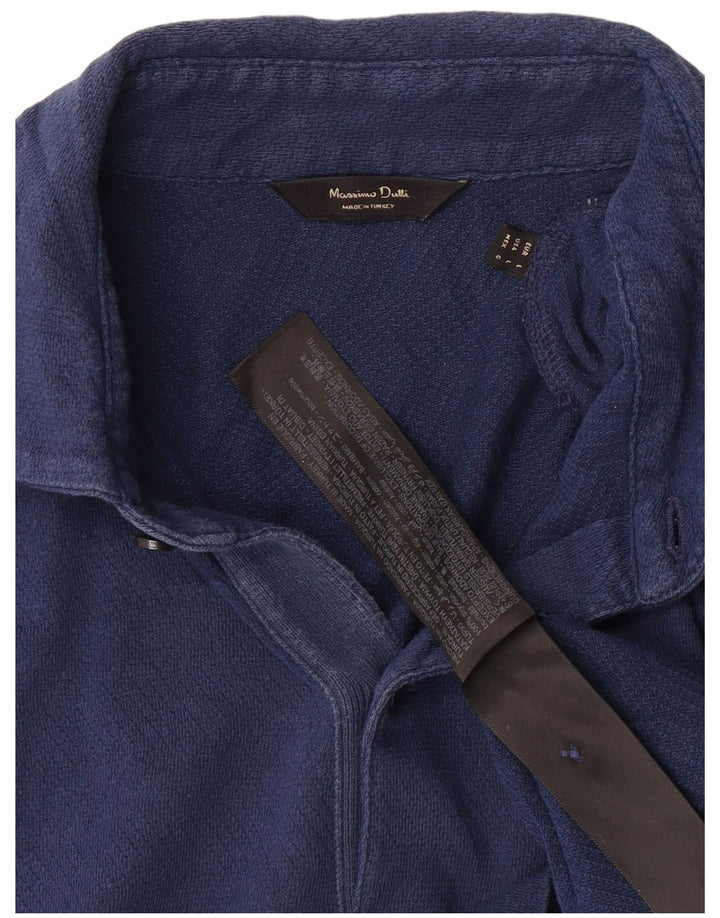 Męska koszulka polo Massimo Dutti, duża, niebieska, bawełniana