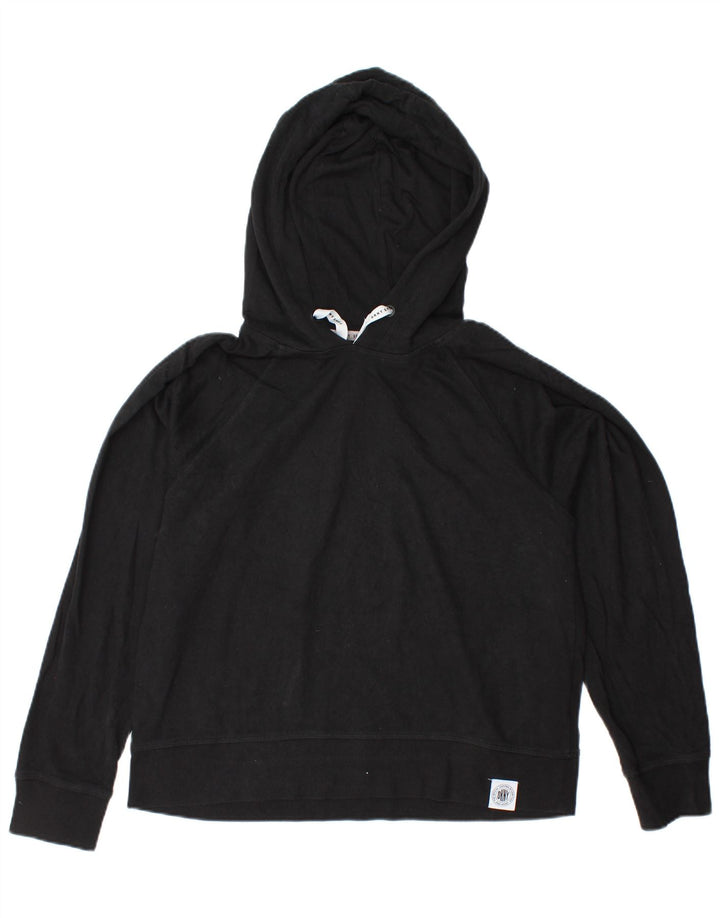 Damski sweter z kapturem DKNY UK 14, średni czarny, bawełniany