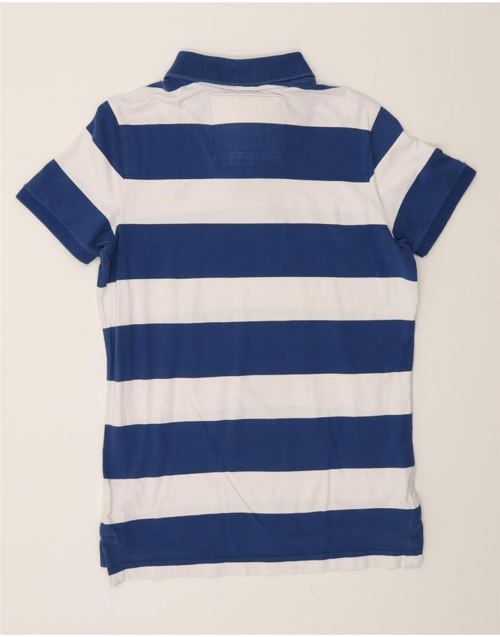 Męska koszulka polo do rugby ABERCROMBIE & FITCH w średnie granatowe paski