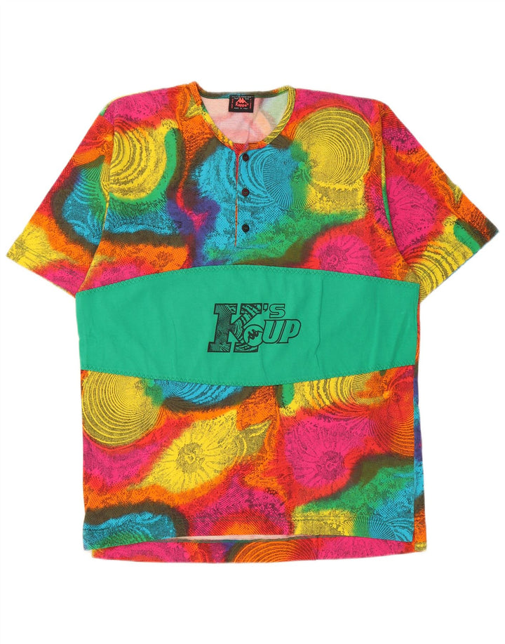 Męski T-shirt Kappa z grafiką, duży, wielokolorowy, bawełniany krawat