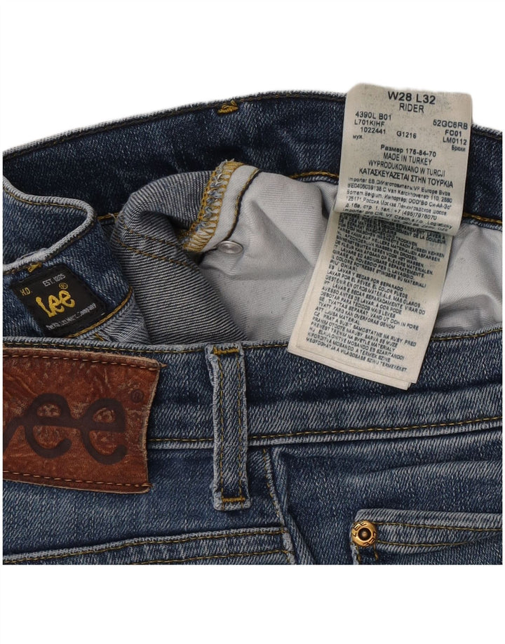 Damskie jeansy Lee Rider Slim W28 L32 Niebieskie bawełniane