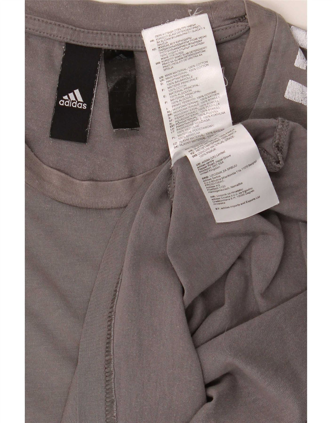 Adidas Męska Koszulka Top Średnia Szara Bawełna