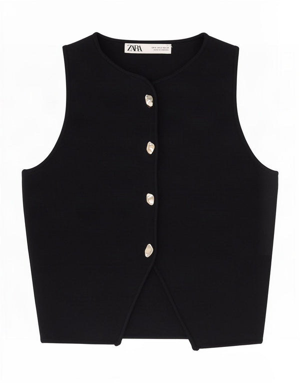 Kamizelka damska Zara UK 8 Small Granatowa wiskoza