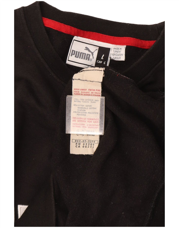 Męska bluza z grafiką Puma, duża, czarna, bawełniana