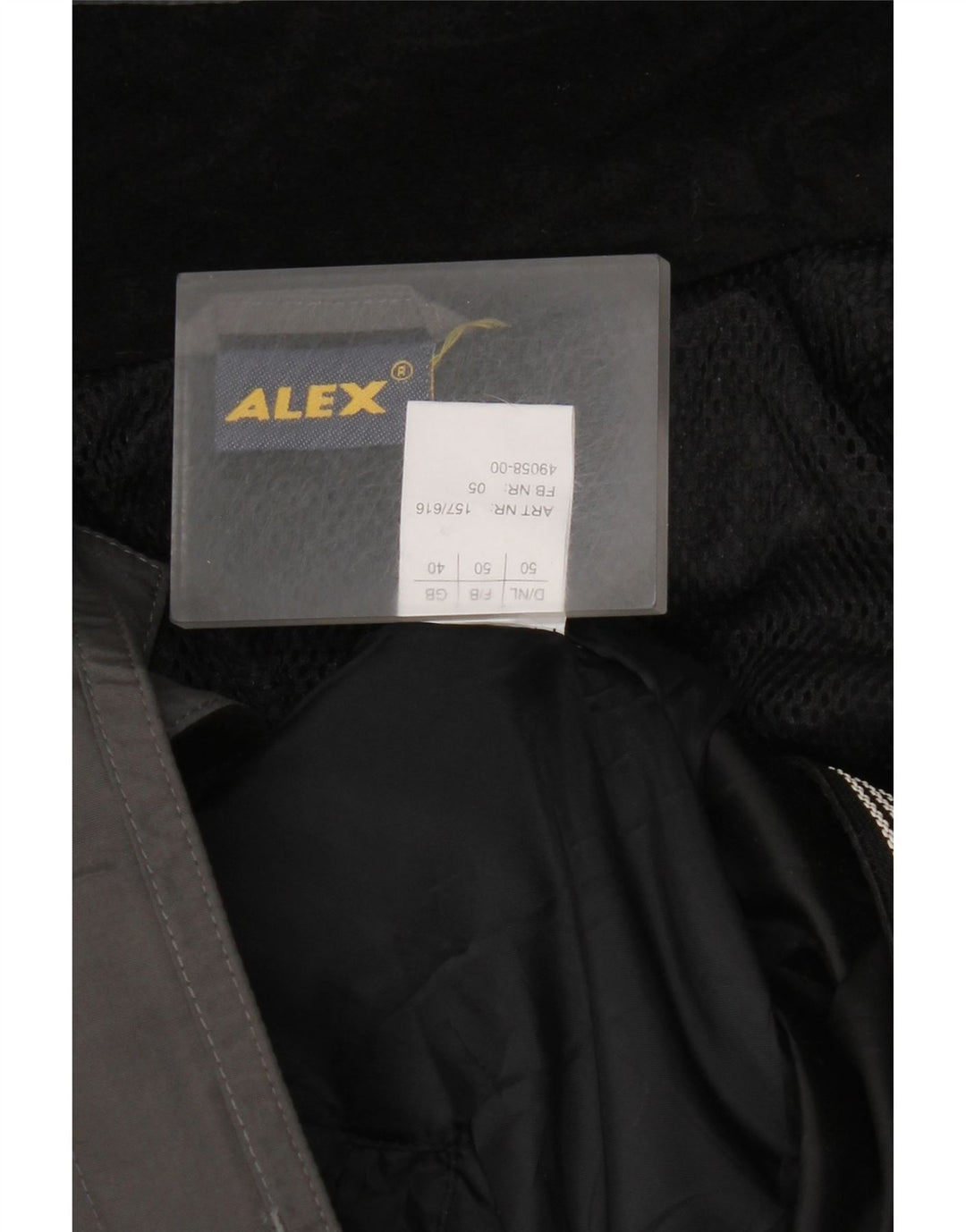 Damska kurtka wiatrówka z kapturem ALEX UK 40, duża, szara, z blokami kolorów, zimowa