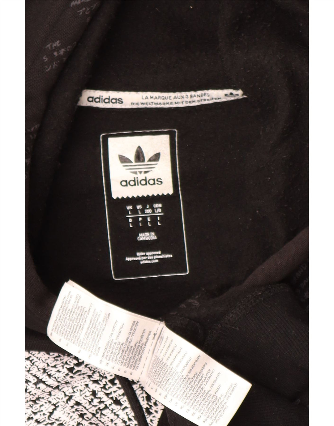 Męski sweter z kapturem ADIDAS z grafiką, duży, czarny, bawełniany kamuflaż