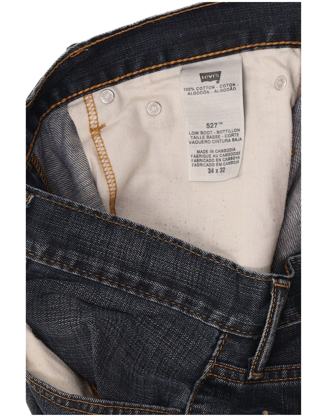 Męskie dżinsy Levi's 527 Bootcut W34 L32 Granatowa bawełna