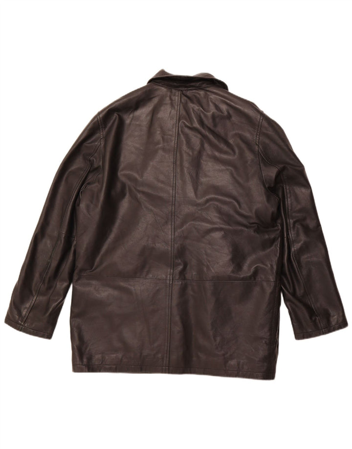 VINTAGE Mens Leather Jacket IT 48 Medium Black Leather