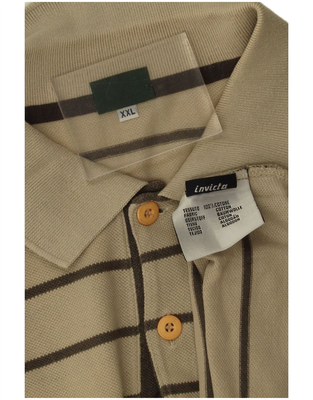 Męska koszulka polo Invicta 2XL, beżowa, bawełniana w paski