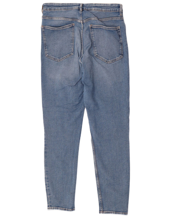 Damskie jeansy obcisłe z wysokim stanem Zara EU 46 2XL W36 L28 Niebieskie bawełniane