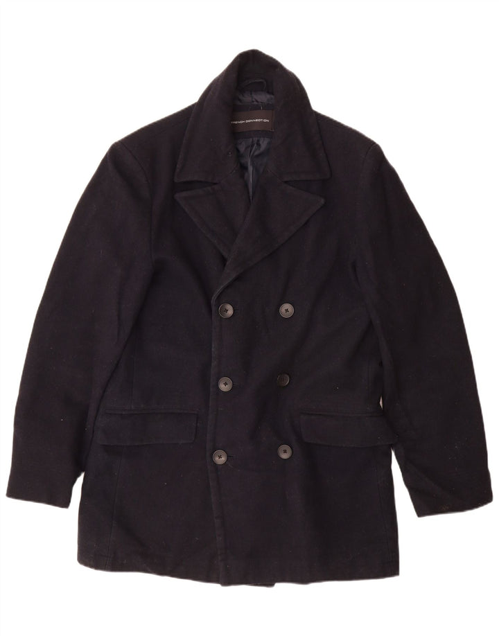 Płaszcz męski dwurzędowy FRENCH CONNECTION UK 40, duży, granatowy