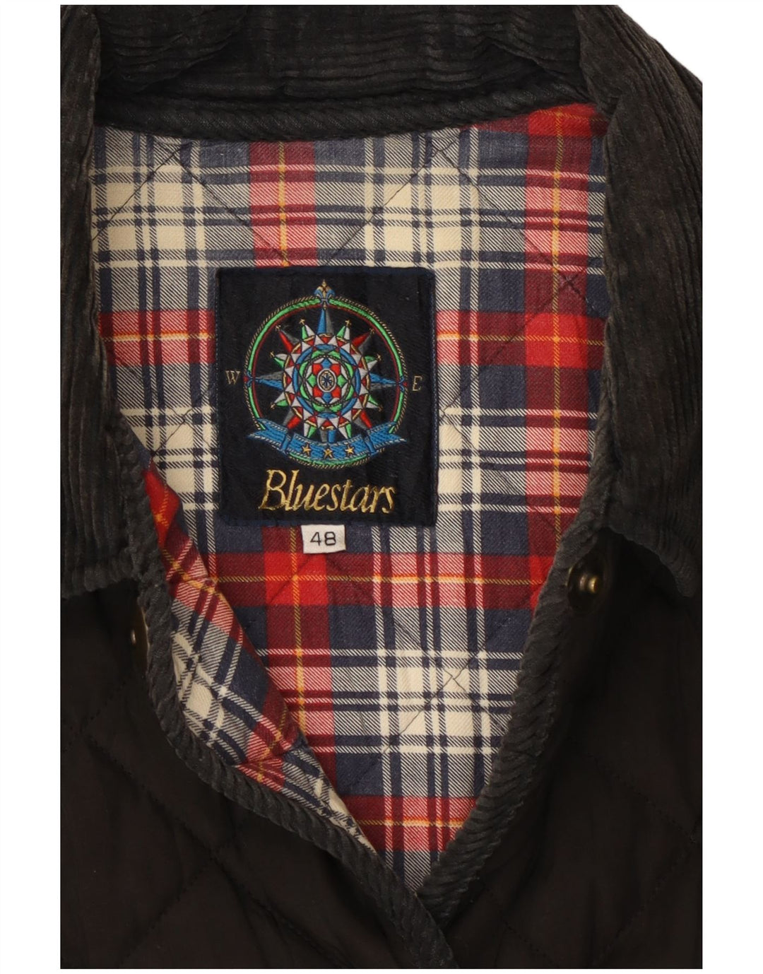 Vintage damska pikowana kurtka IT 48 XL, czarna bawełna