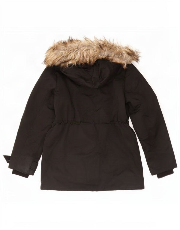 Damska kurtka parka z kapturem Topshop UK 8, mała, czarna, poliester