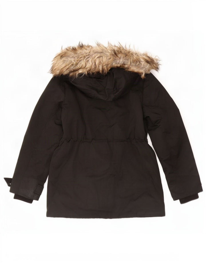 Damska kurtka parka z kapturem Topshop UK 8, mała, czarna, poliester