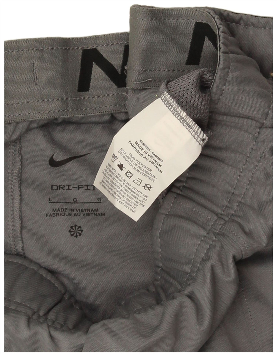 Męskie spodnie dresowe Nike Dri Fit, duże, szare, poliestrowe