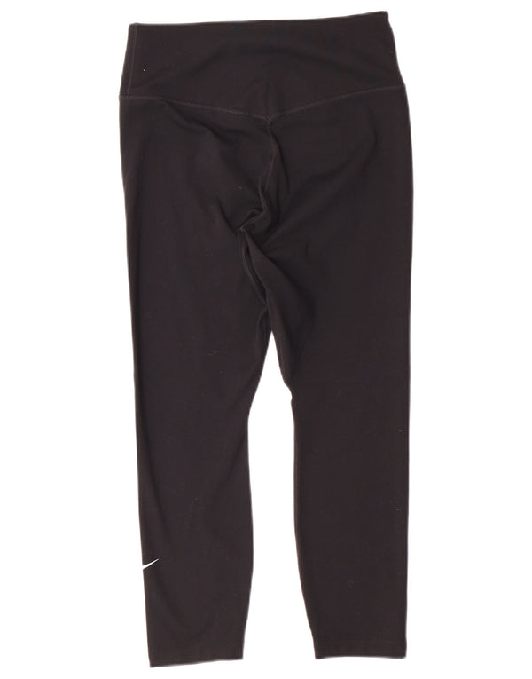 Damskie legginsy NIKE Dri Fit Capri UK 8, małe, czarne, poliestrowe